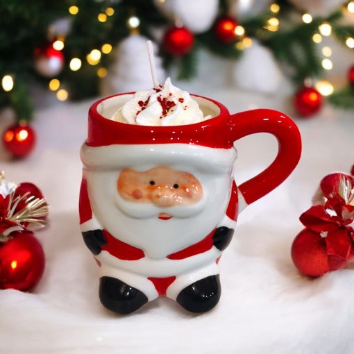 MUG-DE-NOEL-BOUGIE-compotée de fraises-père noel peau d'ane bougie gourmande