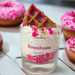 gaufre girly creme de Framboise - bougie gourmande peau d'ane cire de soja