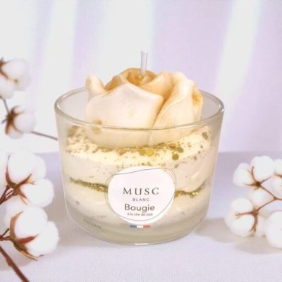 Bougie florale musc blanc
