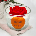 Bougie rose rouge fleur rouge