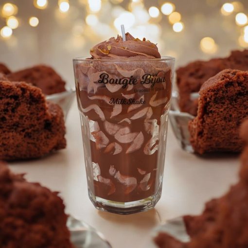 bougie milkshake strass gourmande brownie chocolat bijou