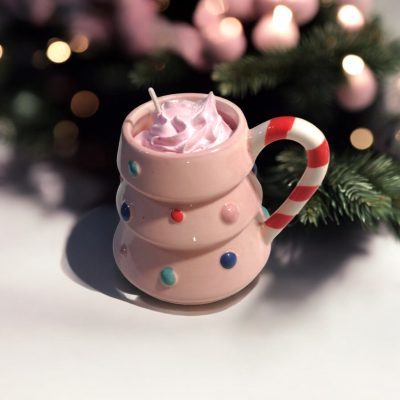 bougie mug peau d'ane edition limitée sapin rose