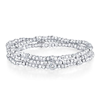 Bracelet 3 Tours avec Pierre blanches