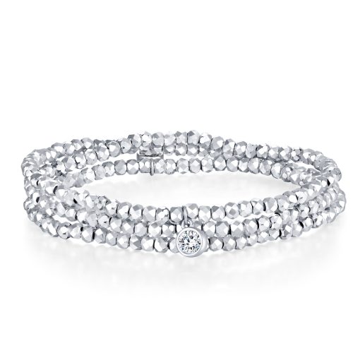 Bracelet 3 Tours avec Pierre blanches