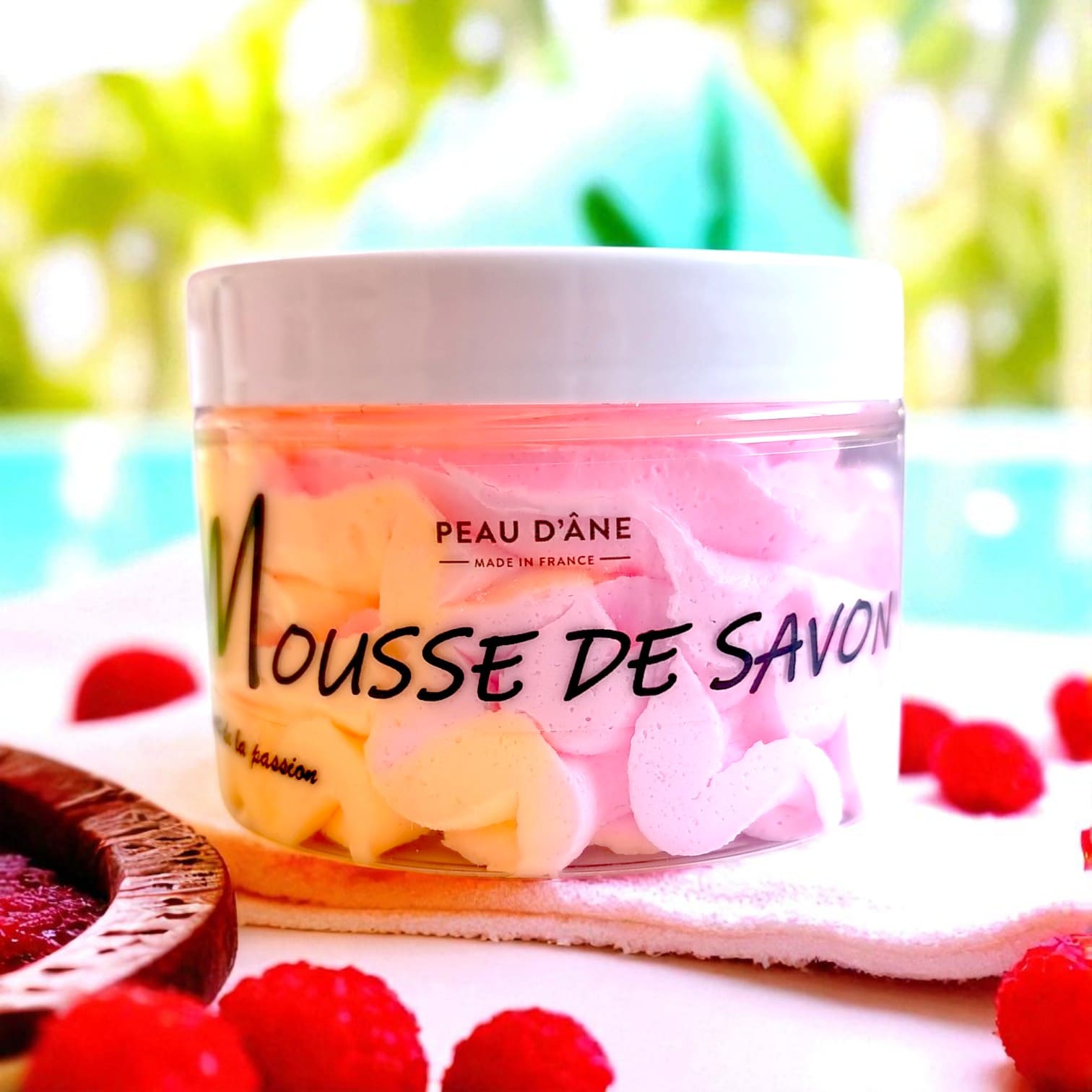 Mini Mousse de savon Peau d'ane Framboise fruit de la passion