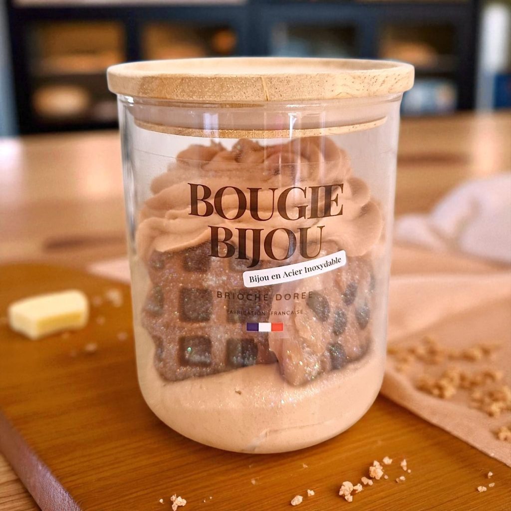 Bougie bijou brioche dorée