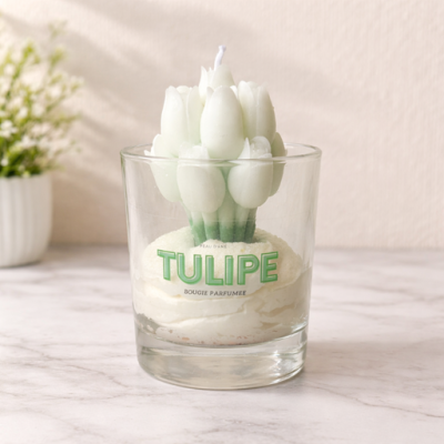 Bougie Tulipe blanche Peau d'âne