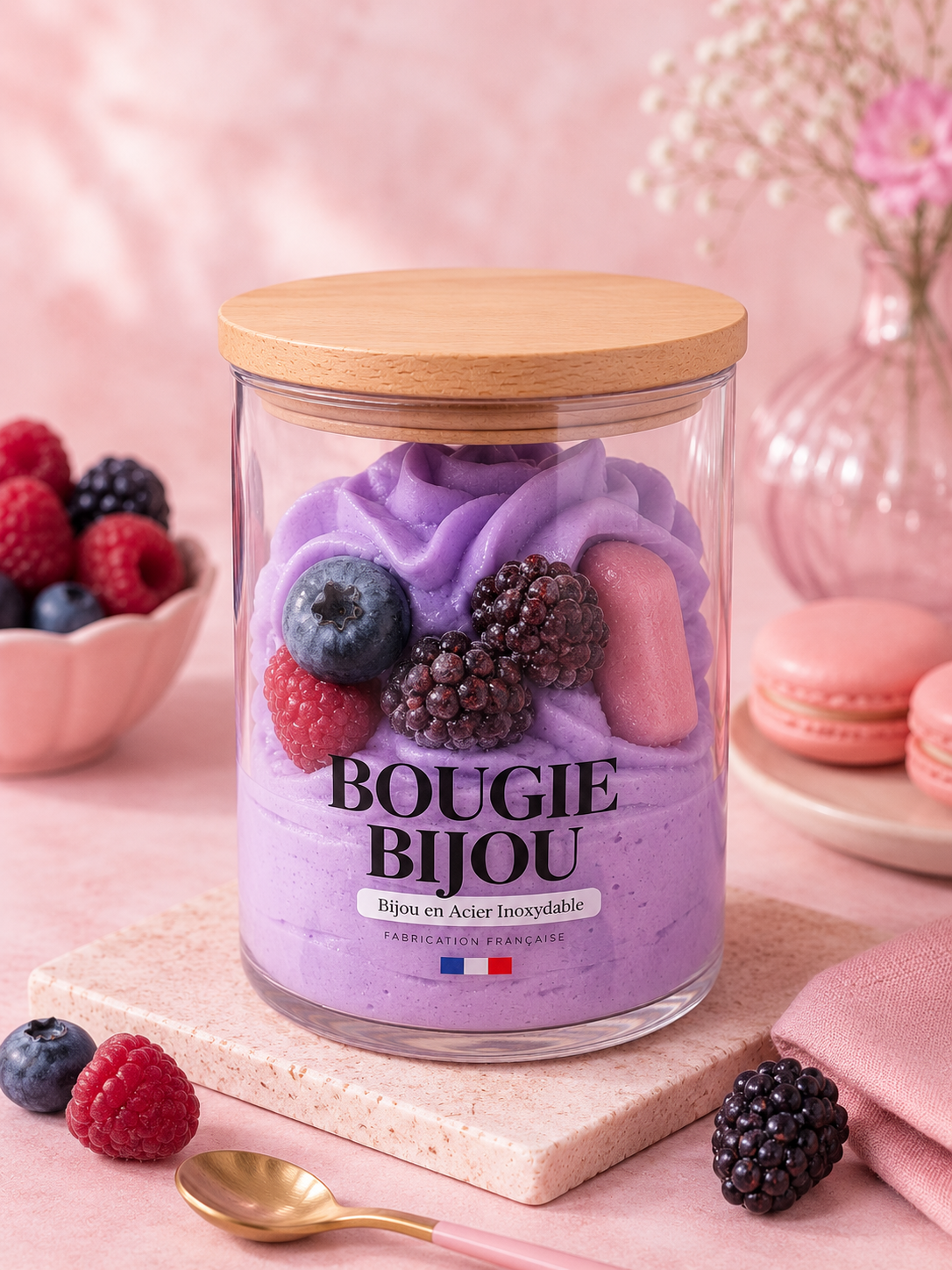 Bougie bijou peau d'ane, fruit des bois
