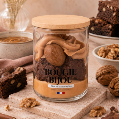 Bougie bijou, noix brownie