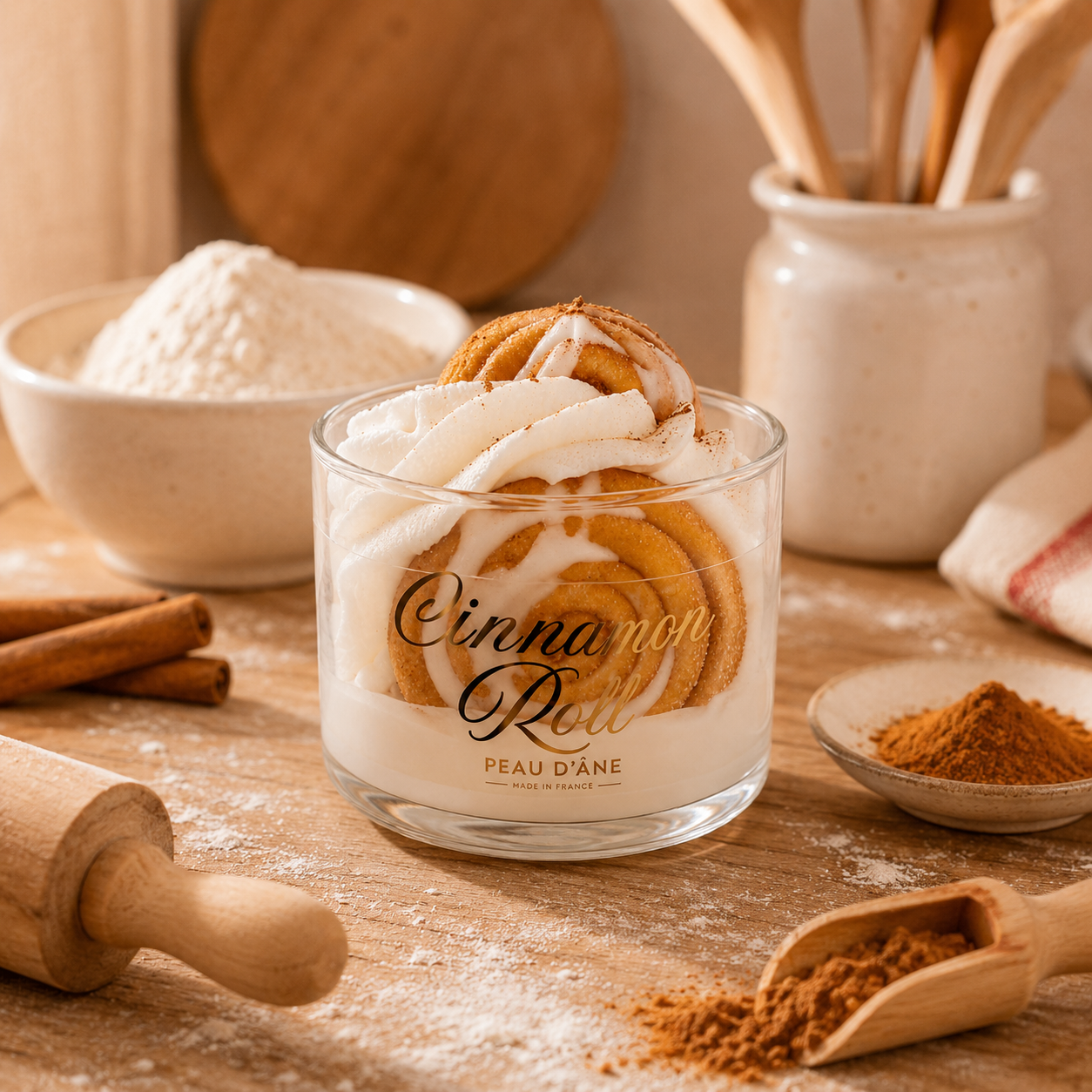 Bougie peau d'âne Cinnamon roll