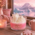 Bougie Noel fraise, peau d'ane bougie gourmande