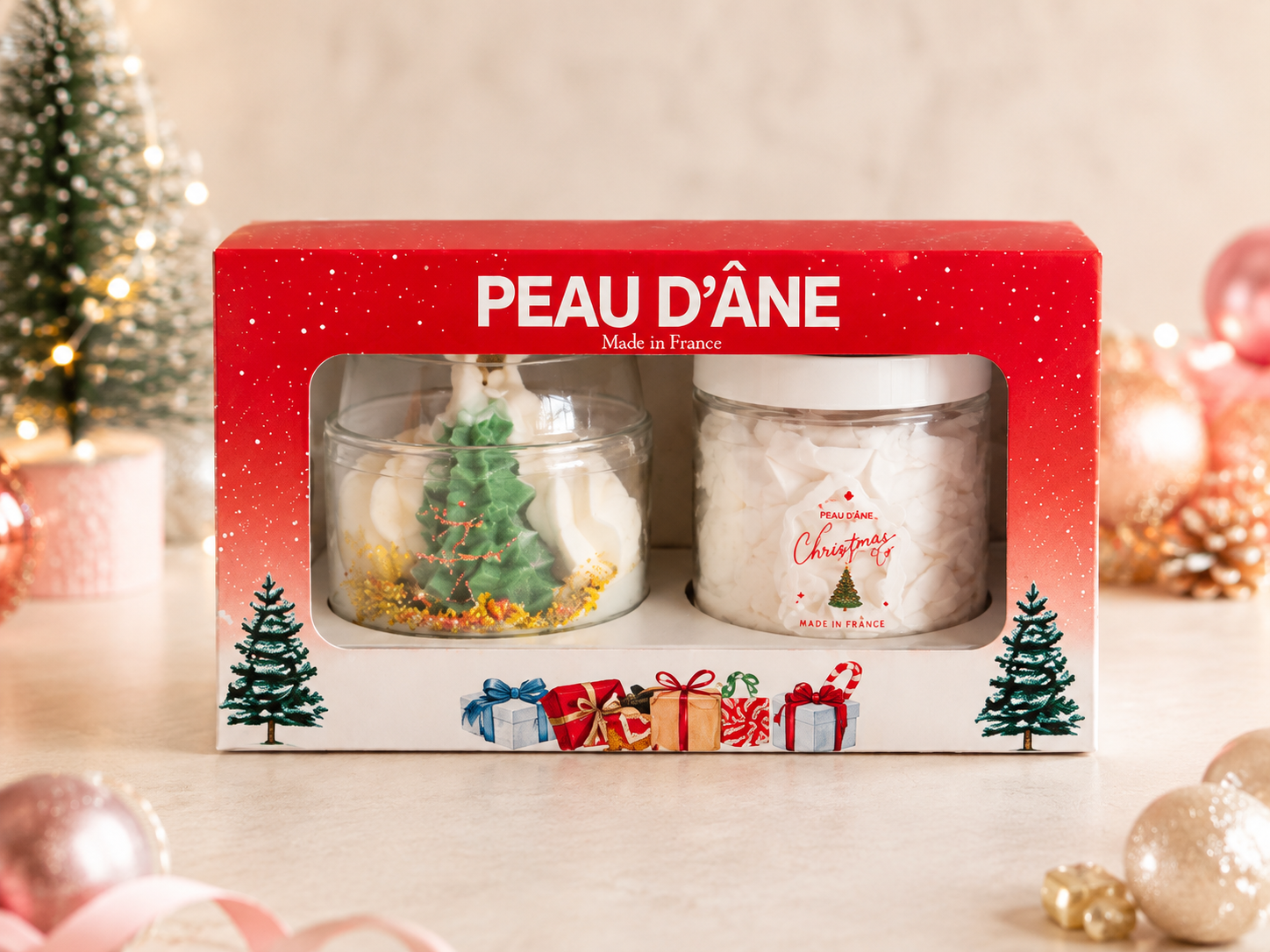Coffret duo de Noel, bougie parfumée et savon chantilly